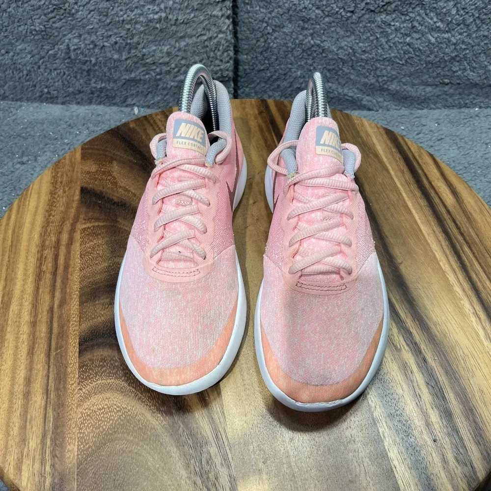 Girls Kids Youth Nike Flex Contact 917937 600 Pink White Sneakers Shoes Size‎ 5